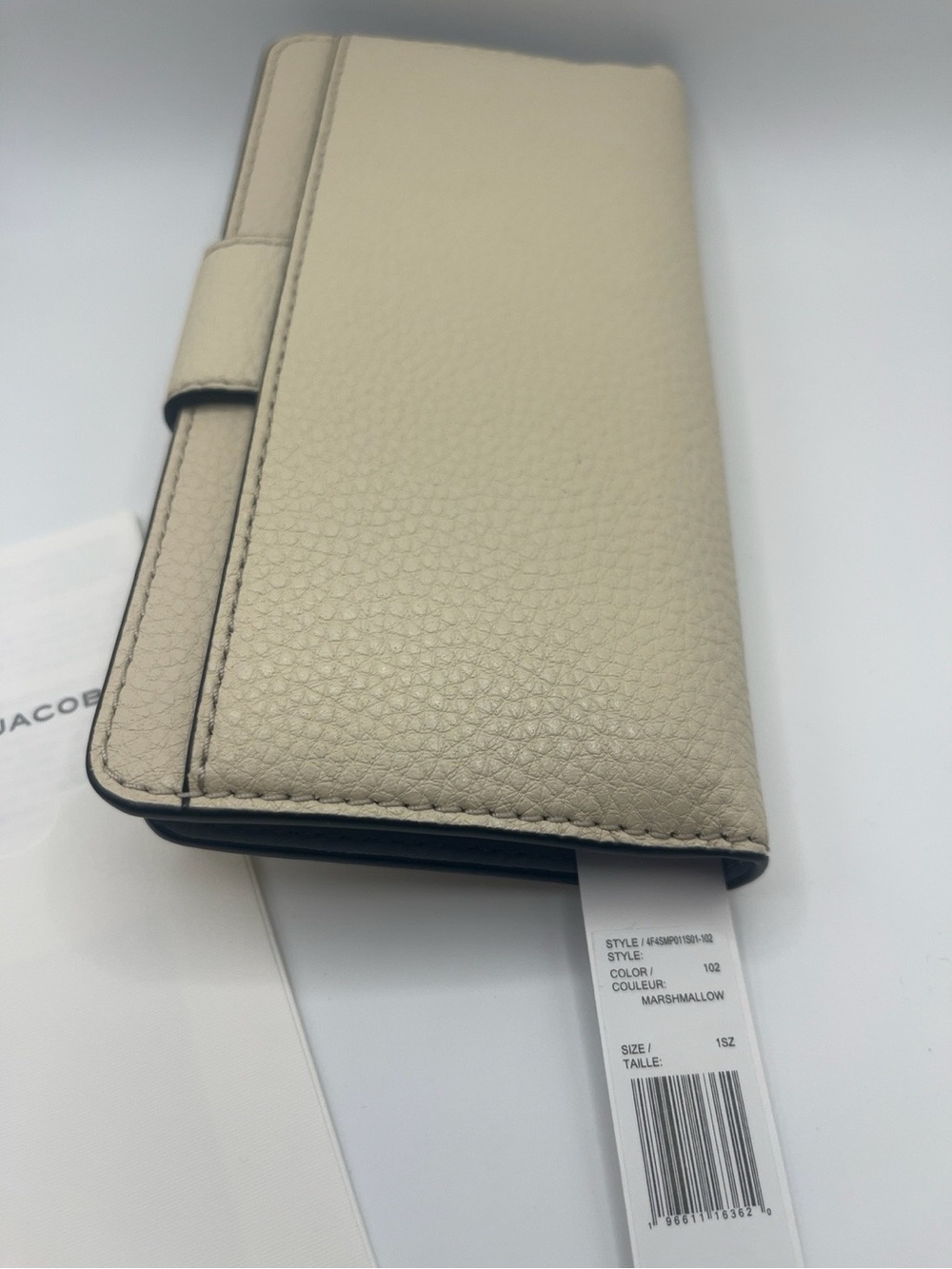 New Marc Jacobs Continental Wallet Pebbled Leather Marshmallow/Ivory NWT - Picture 2 of 7